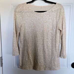 J. Crew Cream Sequin Blouse